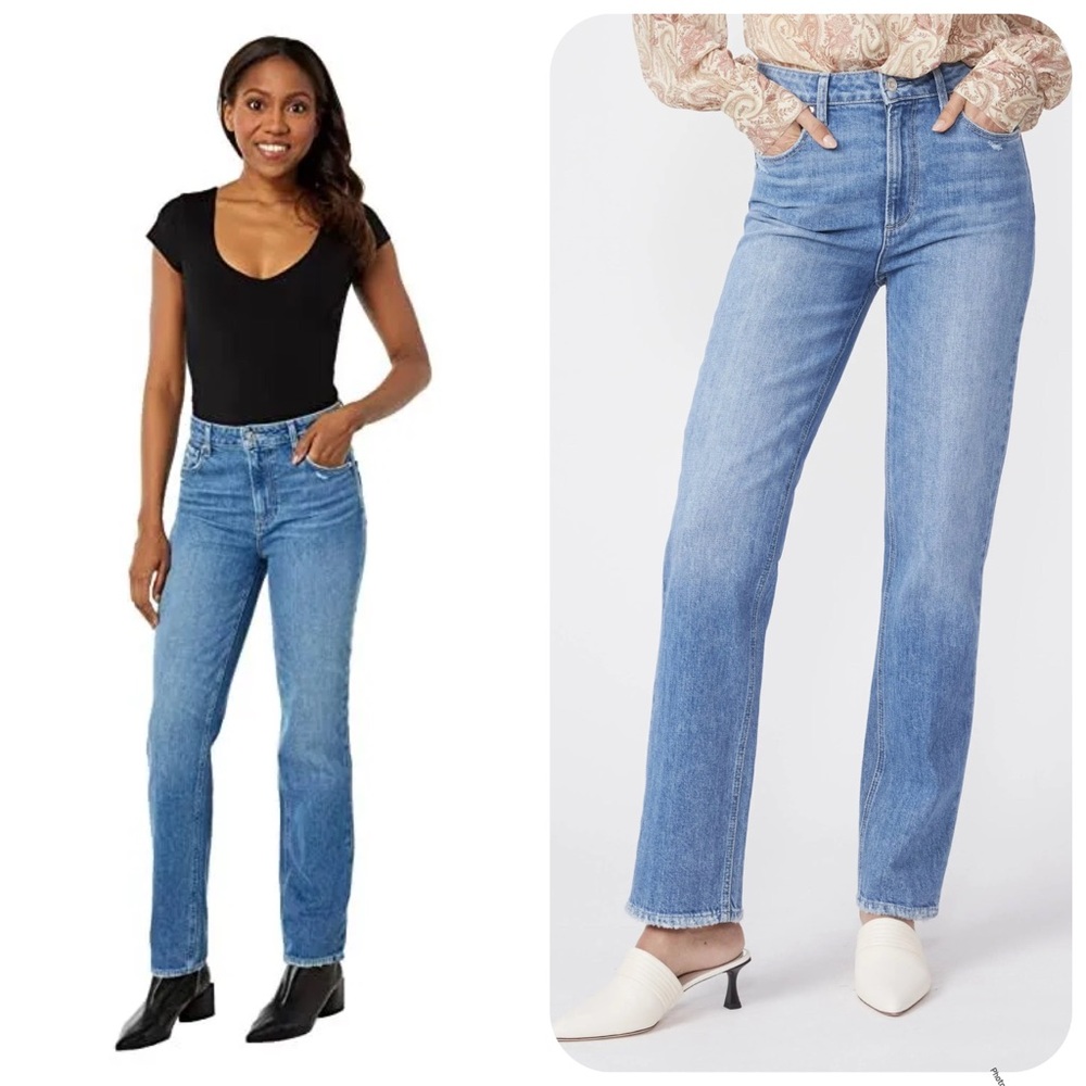 PAIGE Jeans Women’s 25 Blue Wannabe Distressed Sarah Straight LIKE NEW